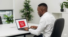 A man using a laptop