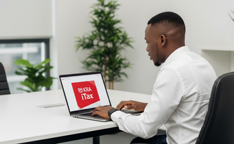 A man using a laptop