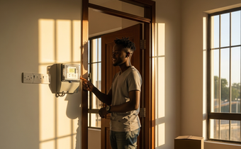 An AI-generated image of a person staring at his socket