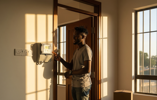 An AI-generated image of a person staring at his socket