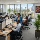 An AI-generated image of an office setting