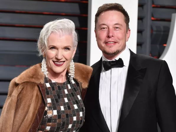 Maye Musk with Elon Musk
