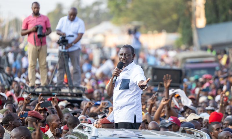 President William Ruto during a roadside address on July 27, 2024