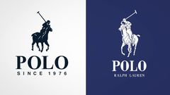 Image showing the logos of 2 Polo brands. The South African pony faces right, while the original Ralph Lauren pony faces left.