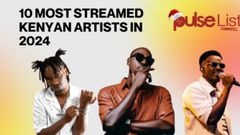 A collage of Lil Maina, Bien and Okello Max among the most streamed Kenyan artists on Spotify in 2024