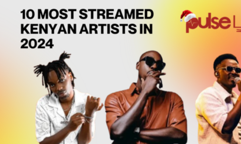 A collage of Lil Maina, Bien and Okello Max among the most streamed Kenyan artists on Spotify in 2024