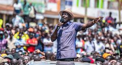 President William Ruto addressing a rally in Bungoma