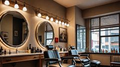 An AI-generated image of a barbershop