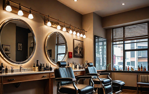 An AI-generated image of a barbershop