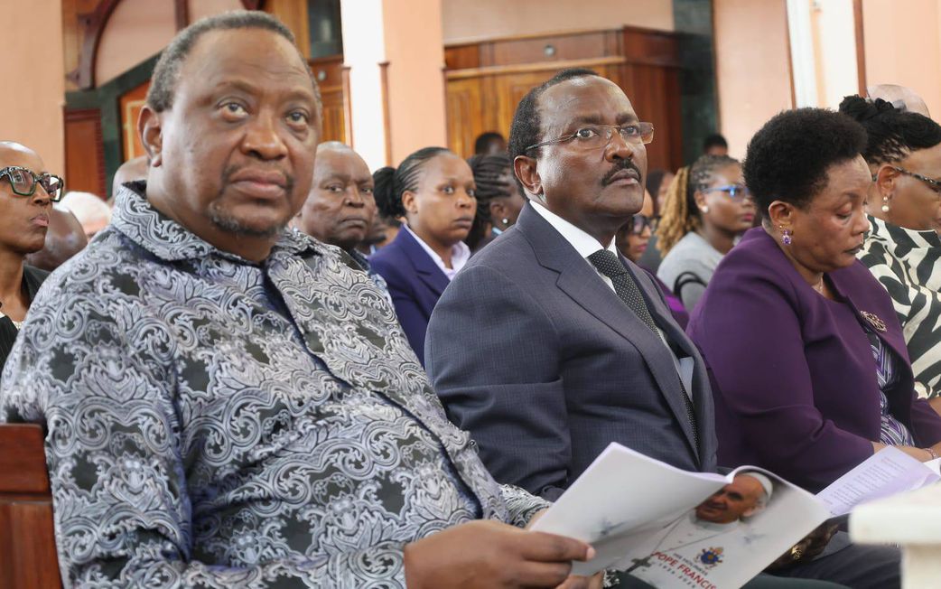Former President Uhuru Kenyatta during a requiem mass in honour of His Holiness Pope Francis