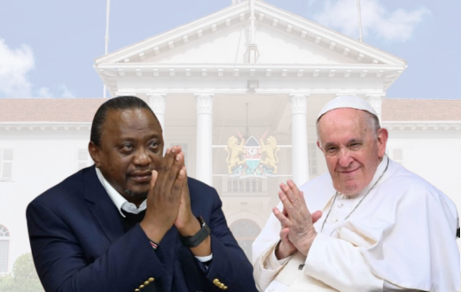 A collage of Former President Uhuru Kenyatta and the late Pope Francis