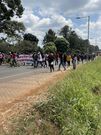 In Kiambu Town, youth have been seen streaming onto the main Kiambu Road, making their way to Nairobi