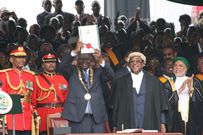 Former President Mwai Kibaki at the promulgation of the Constitution of Kenya, August 27 2010