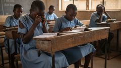 An AI-generated image of children in school