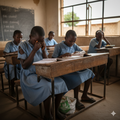 An AI-generated image of children in school
