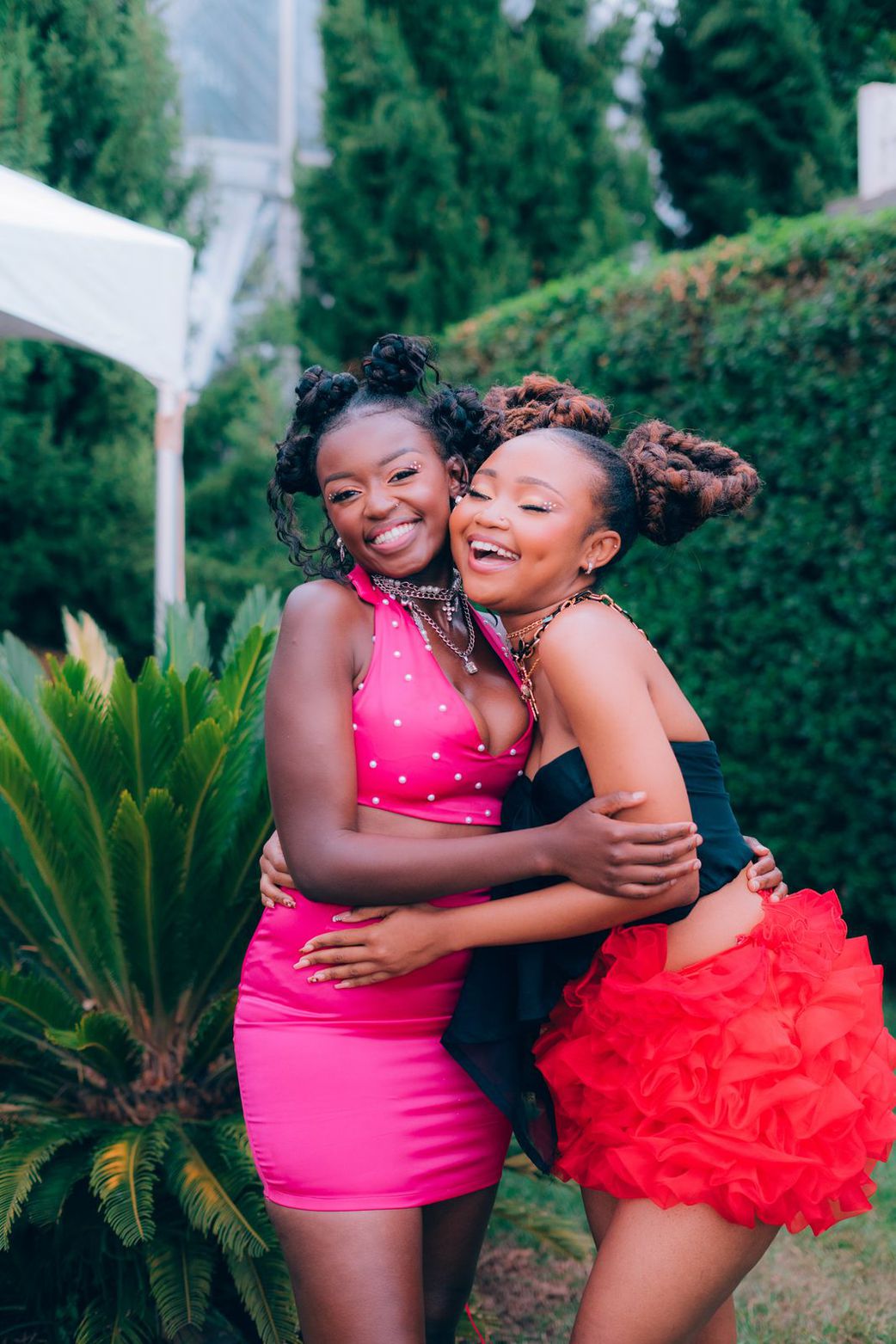 Margaret Atieno (left) and Gloria Munga (right) make up We Are Nubia