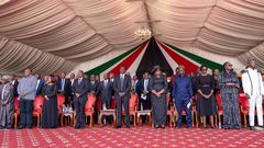 Family, supporters, friends and politicians at the funeral service of former Prime Minister, the late Raila Odinga