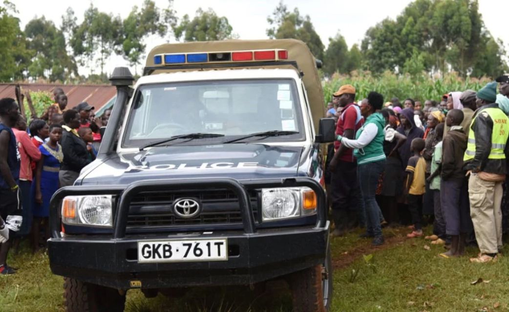 Police vehicle in a crime scene