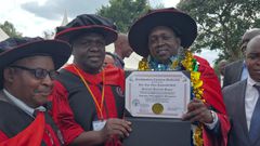 Kapseret MP Oscar Sudi celebrating his honourary degree from Northwestern Christian University