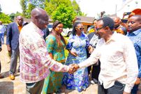 Former Deputy President Rigathi Gachagua when he visited Azimio la Umoja principal Martha Karua at her home in Gichugu on Saturday
