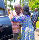 Former Deputy President Rigathi Gachagua when he visited Azimio la Umoja principal Martha Karua at her home in Gichugu on Saturday