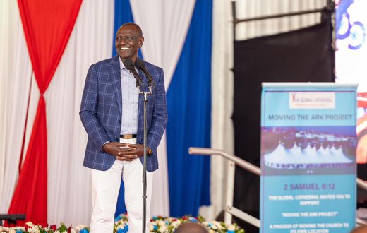 President William Ruto during a Sunday service at the Global Cathedral in Nairobi