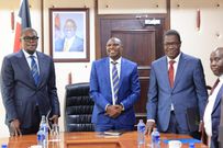 Head of Public Service Felix Koskei, with Governor Johnson Sakaja and Energy CS Opiyo Wandayi