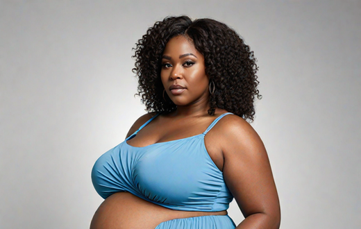 AI-generated image of a heavily pregnant beautiful woman