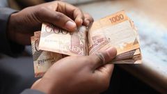 A person handling cash