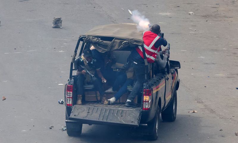 Police vehicle used during the protest crackdown