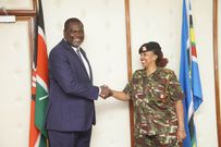 Dagoretti South Sub‑County Commander, ASP Margaret Wanjuhi Gakami with Public Service CS Geoffrey Ruku