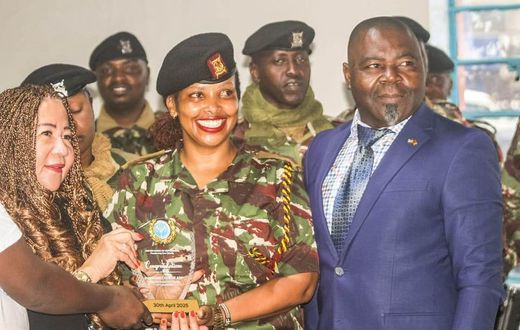 Dagoretti South Sub‑County Commander, ASP Margaret Wanjuhi Gakami posing with an award