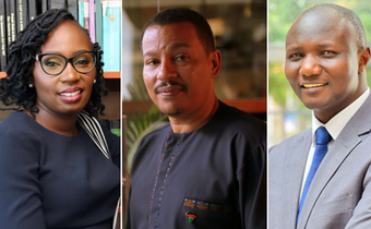 A collage photo of Faith Odhiambo, Irungu Houghton and John Olukuru (Dr.)