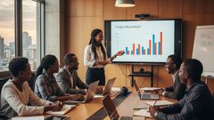 An AI-generated image of staff at a boardroom