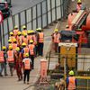 Construction workers at a project in Nairobi