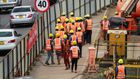 Construction workers at a project in Nairobi