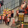 Construction workers at a project in Nairobi