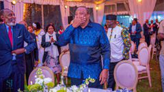 Retired President Uhuru Kenyatta at his surprise birthday party organized by friends as he turned 64 years old