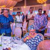 Retired President Uhuru Kenyatta at his surprise birthday party organized by friends as he turned 64 years old