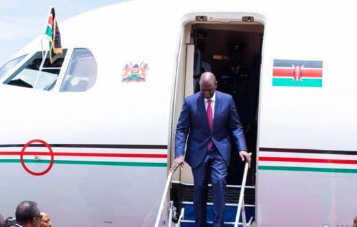 President William Ruto disembarking from a plane