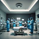 An AI-Generated image of doctors performing body transplant in a hospital (Source - Hotpot.ai)