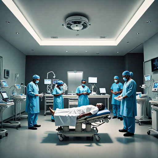 An AI-Generated image of doctors performing body transplant in a hospital (Source - Hotpot.ai)