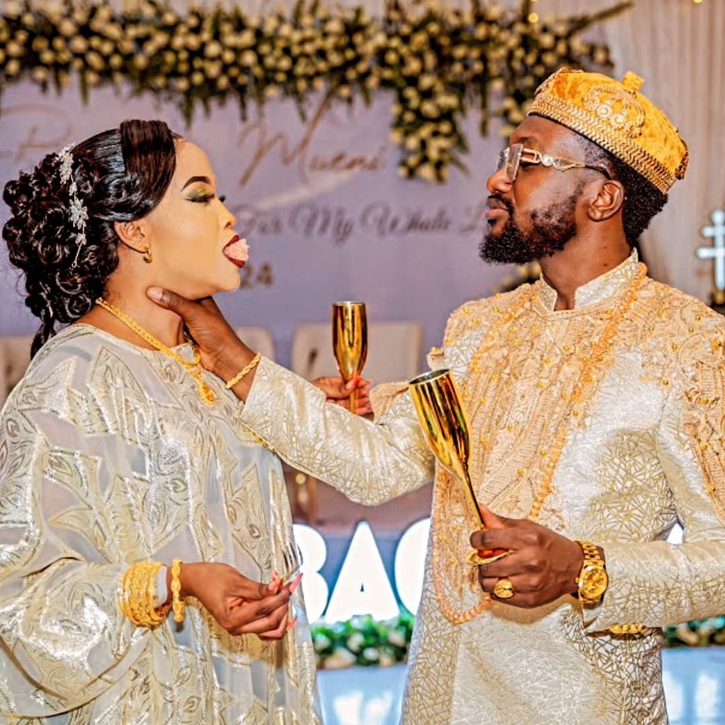 Celebrity designer Bolo Bespoke with his wife Mueni on their traditional wedding in September 2024