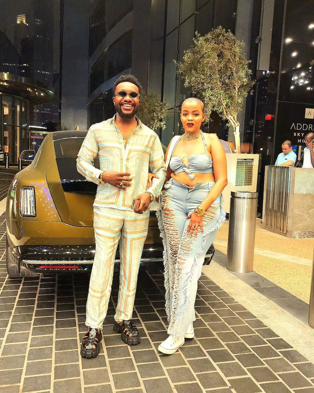 Celebrity designer Bolo Bespoke with his wife Mueni on their traditional wedding in September 2024
