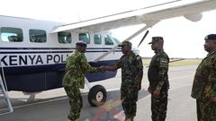 Inspector General of Police Douglas Kanja during a visit to Kenya Navy Base, Manda on December 24, 2024
