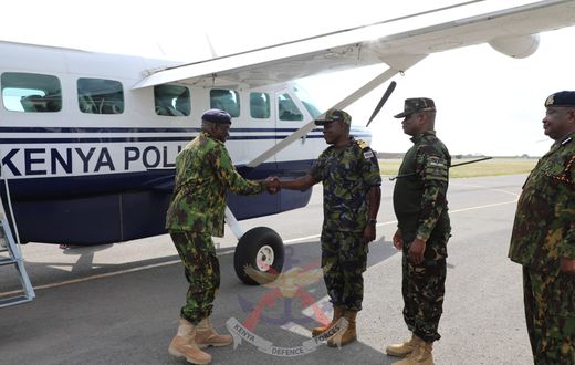 Inspector General of Police Douglas Kanja during a visit to Kenya Navy Base, Manda on December 24, 2024