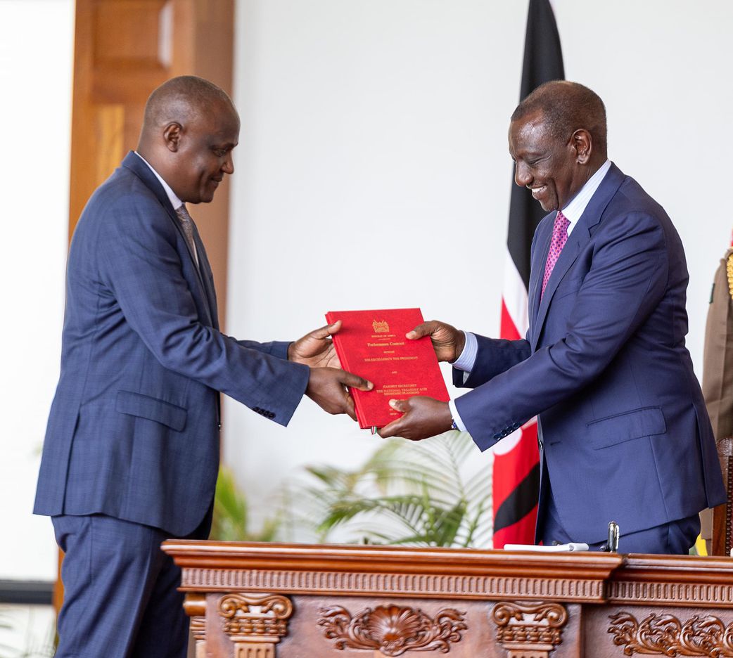 President William Ruto with Treasury CS John Mbadi