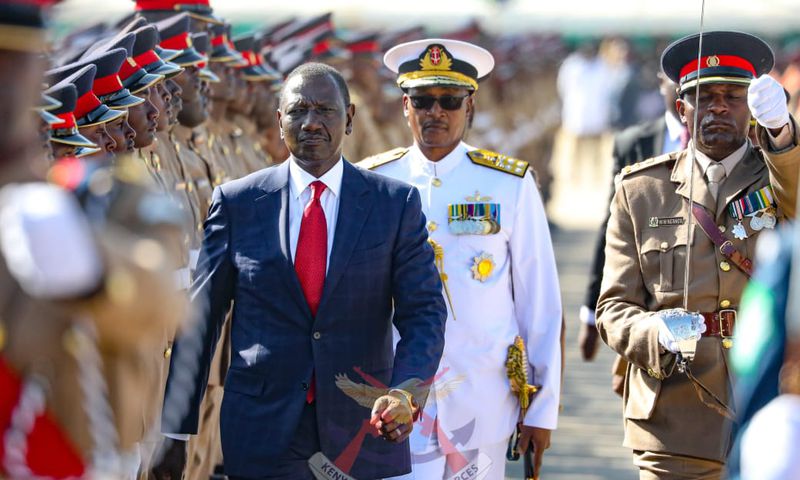 President William Ruto presides over a KDF passout parade
