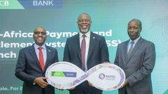 KCB Group CEO Paul Russo, PAPSS CEO, Mike Ogbalu and Trade CS Lee Kinyanjui