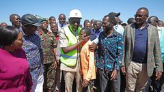 President William Ruto during a development tour of Kisumu